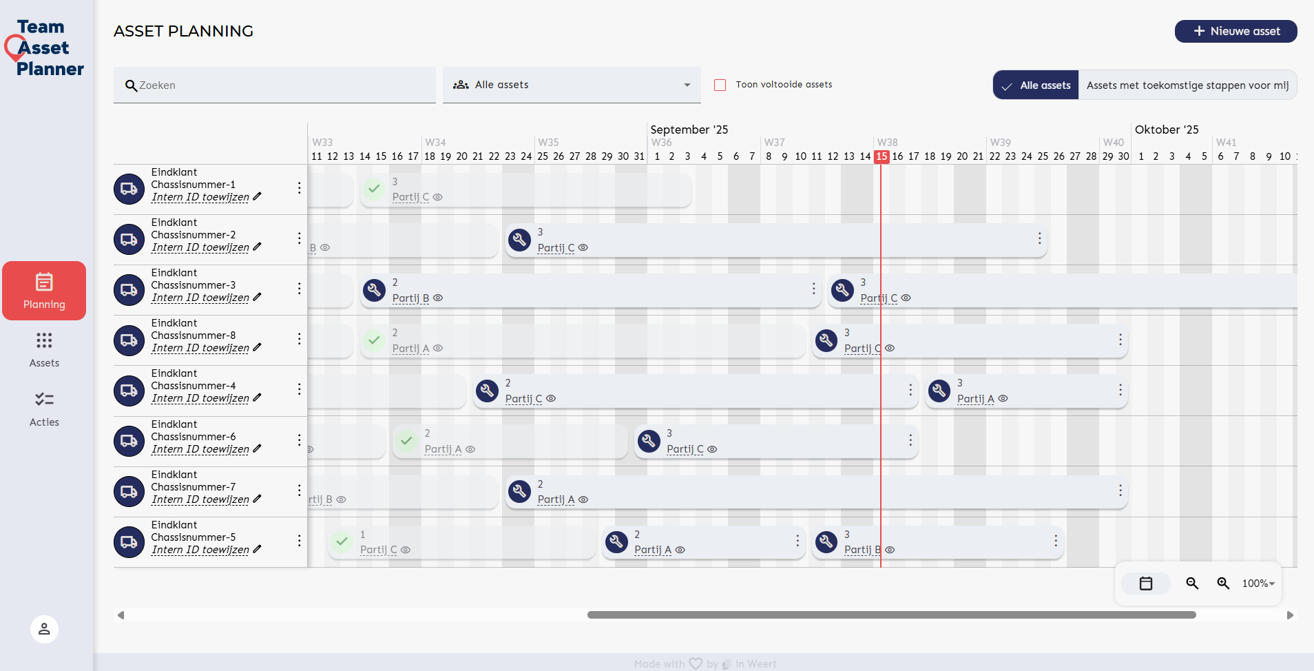 Team Asset Planner planning